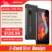 Osłona Ulefone X10 Pro wytrzymały telefon 64GB ROM wodoodporny smartfon 5180mAh telefon 5.45 "Android 11 telefon NFC 1